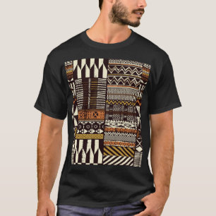 アフリカの部族生地、抽象芸術ヴィンテージ。 Tシャツ