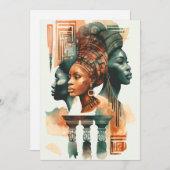 アフリカの部族絵画女性のアーコンテンポラリート シーズンカード (正面/裏面)
