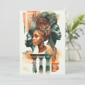 アフリカの部族絵画女性のアーコンテンポラリート シーズンカード (スタンド正面)