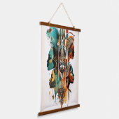 アフリカの部族絵画女性のアーコンテンポラリート 吊り下げ型タペストリー (傾斜あり)