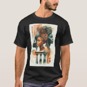 アフリカの部族絵画女性のアーコンテンポラリート Tシャツ (正面)