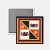 アフリカの部族色幾何学パターン マグネット (正面/裏面)