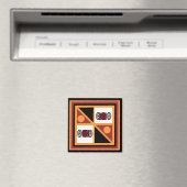 アフリカの部族色幾何学パターン マグネット (インサイチュ (食洗機))