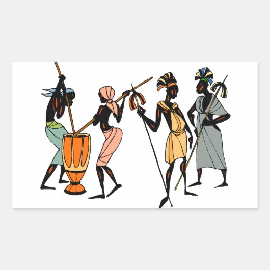 アフリカの部族芸術のシール 長方形シール (正面)