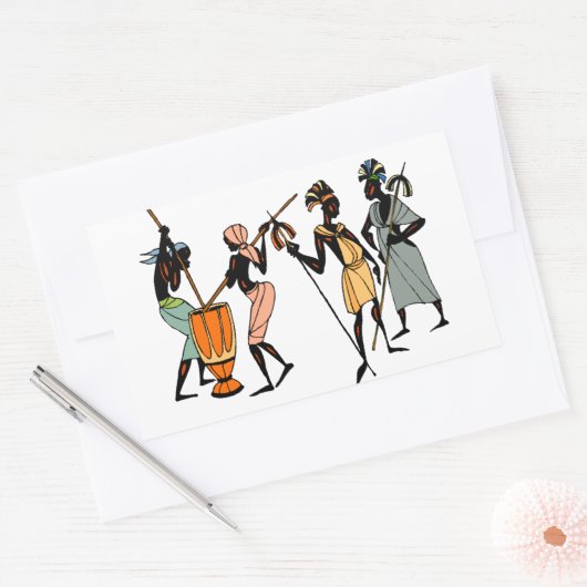 アフリカの部族芸術のシール 長方形シール (封筒)