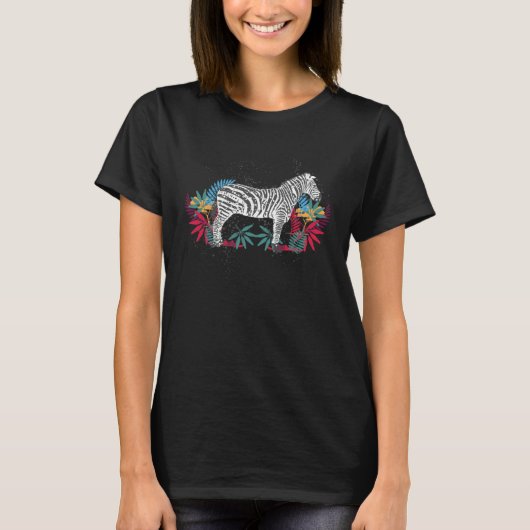 アフリカの野生のシマウマ Tシャツ (正面)