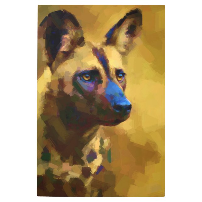 アフリカの野生の犬を愛する メタルプリント (正面)