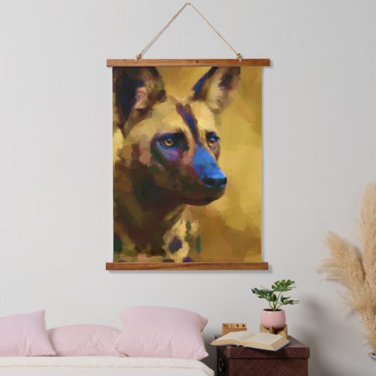 アフリカの野生の犬を愛する 吊り下げ型タペストリー (寝室)