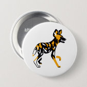 アフリカの野生の犬 – ケープ狩り犬 – 自然- 缶バッジ (正面&裏面)