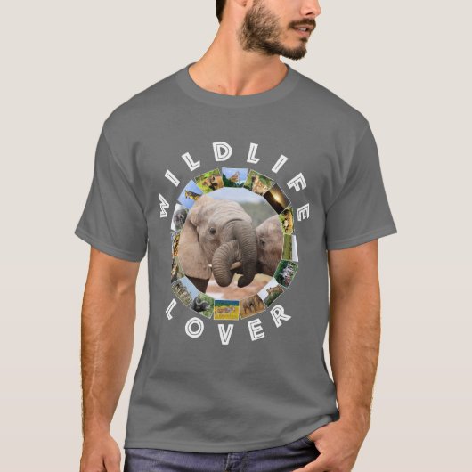 アフリカの野生動物の恋人のゾウのトランク Tシャツ (正面)