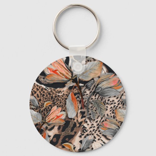 アフリカの野生動物の皮膚パターン キーホルダー (正面)
