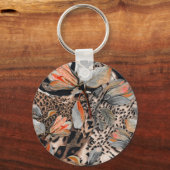 アフリカの野生動物の皮膚パターン キーホルダー (正面)
