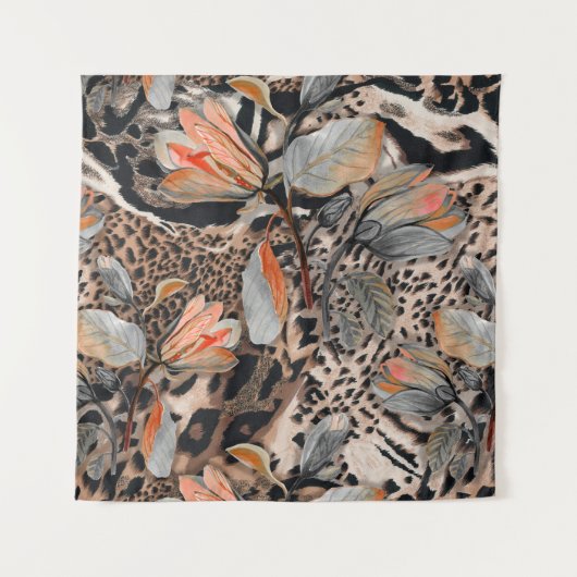 アフリカの野生動物の皮膚パターン タペストリー (正面)