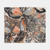 アフリカの野生動物の皮膚パターン フリースブランケット (正面(横))