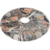 アフリカの野生動物の皮膚パターン ブラッシュドポリエステルツリースカート (アングル)