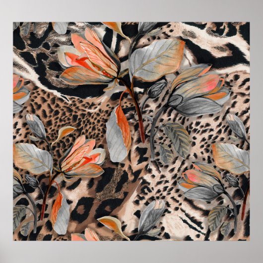 アフリカの野生動物の皮膚パターン ポスター (正面)