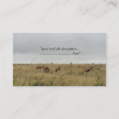 アフリカの野生動物の鹿サイエンスビジネスカード 名刺 (裏面)