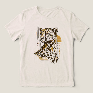 アフリカの野生動物アート - チーター柄の女性向けグラフィックTシャツ トライブレンドTシャツ