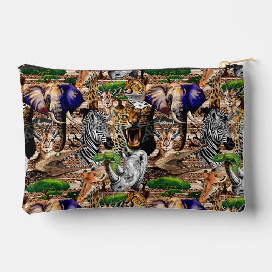 アフリカの野生動物サバンナ アクセサリーポーチ (裏面)