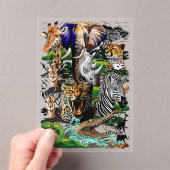 アフリカの野生動物サバンナ アクリル招待状 (インサイチュ (ポータブル))