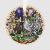 アフリカの野生動物サバンナ オーナメント (正面)