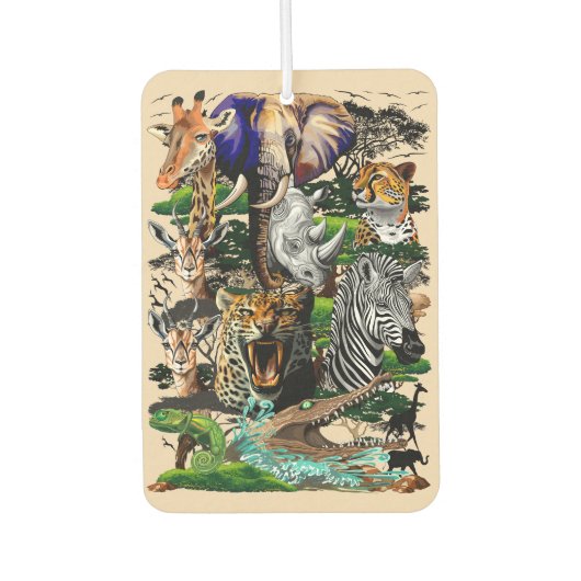 アフリカの野生動物サバンナ カーエアーフレッシュナー (正面)