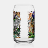 アフリカの野生動物サバンナ ガラス缶 (左)