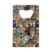 アフリカの野生動物サバンナ クレジットカード栓抜き (正面)