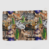 アフリカの野生動物サバンナ ゴルフタオル (横)