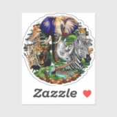 アフリカの野生動物サバンナ シール (シート)