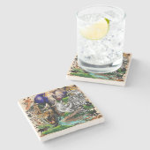 アフリカの野生動物サバンナ ストーンコースター (横)