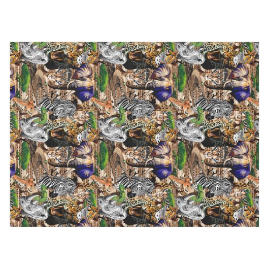 アフリカの野生動物サバンナ テーブルクロス (正面(横))