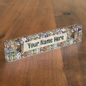 アフリカの野生動物サバンナ デスクネームプレート (側面)