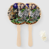 アフリカの野生動物サバンナ ハンドファン (正面&裏面)