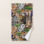 アフリカの野生動物サバンナ バスタオルセット (ハンドタオル)