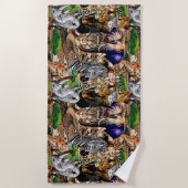 アフリカの野生動物サバンナ ビーチタオル (正面)