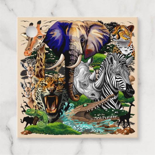 アフリカの野生動物サバンナ フェイバータグ (正面)