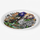 アフリカの野生動物サバンナ ペーパープレート (アングル)