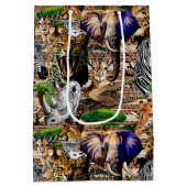 アフリカの野生動物サバンナ ミディアムペーパーバッグ (裏面)