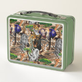 アフリカの野生動物サバンナ メタルランチボックス (裏面)