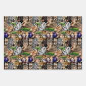 アフリカの野生動物サバンナ ラッピングペーパーシート (正面3)