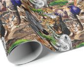 アフリカの野生動物サバンナ ラッピングペーパー (ロールコーナー)