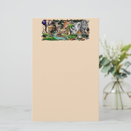 アフリカの野生動物サバンナ 便箋 (スタンド正面)