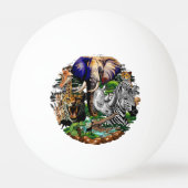 アフリカの野生動物サバンナ 卓球ボール (裏面)