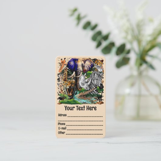 アフリカの野生動物サバンナ 名刺 (スタンド正面)