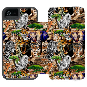 アフリカの野生動物サバンナ iPhone SE/5/5sウォレットケース