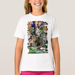 アフリカの野生動物サバンナ Tシャツ