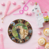 アフリカの野生動物サークルのコラージュで発見されたハイエナ ペーパープレート (パーティー)