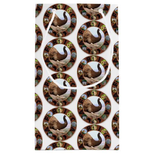 アフリカの野生動物サークルゾウの香り スモールペーパーバッグ (裏面)