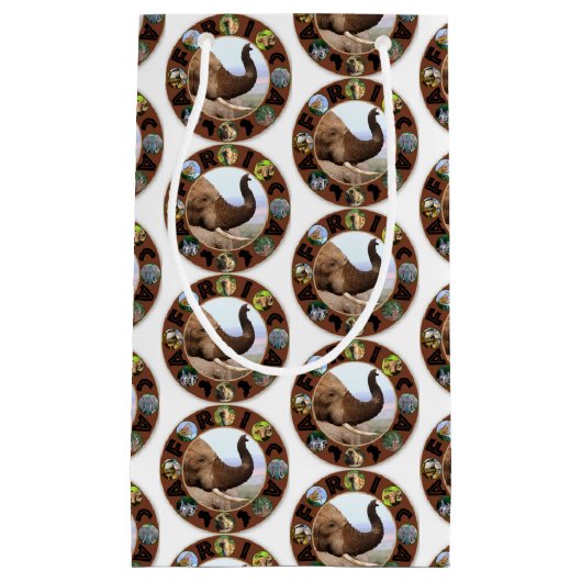 アフリカの野生動物サークルゾウの香り スモールペーパーバッグ (正面)